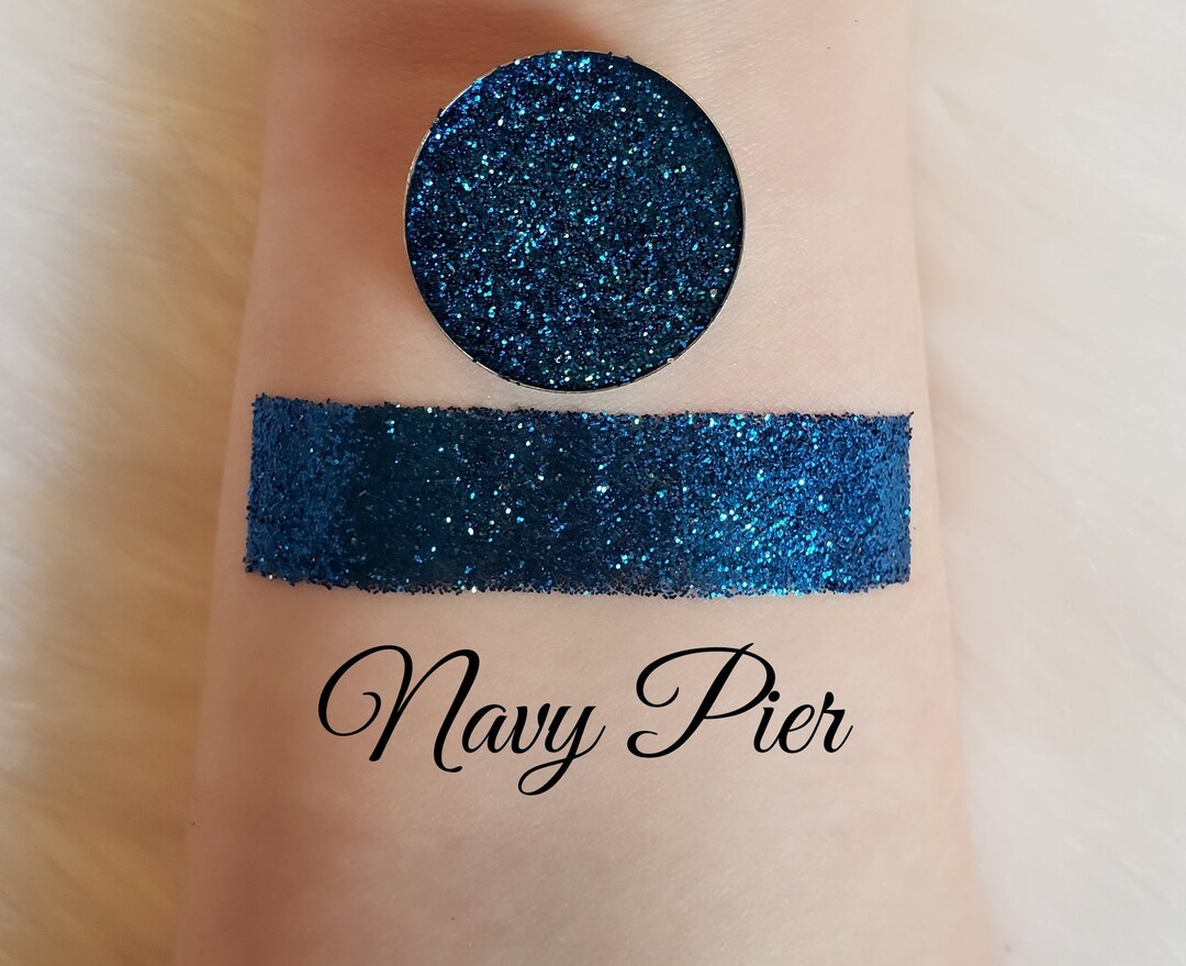 Navy Pier Blue Glitter Eyeshadow, Cosmetic Grade, Handmade