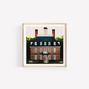 Williamsburg Prints, Governor&#39;s Palace, Colonial Decor, Williamsburg Gift, Virginia Print, Williamsburg VA