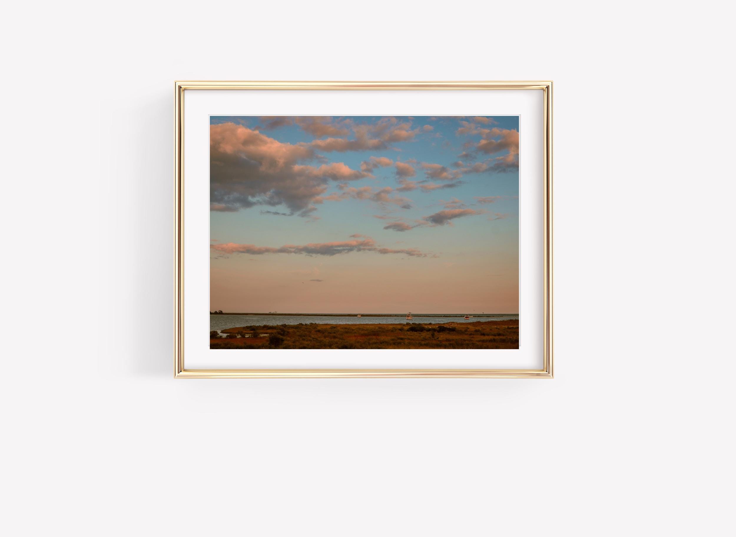 Dauphin Island Dusk Print: Alabama Coastal Photography, White Sands