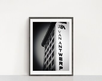 Van Antwerp Building Print: Mobile Alabama Black and White Photography