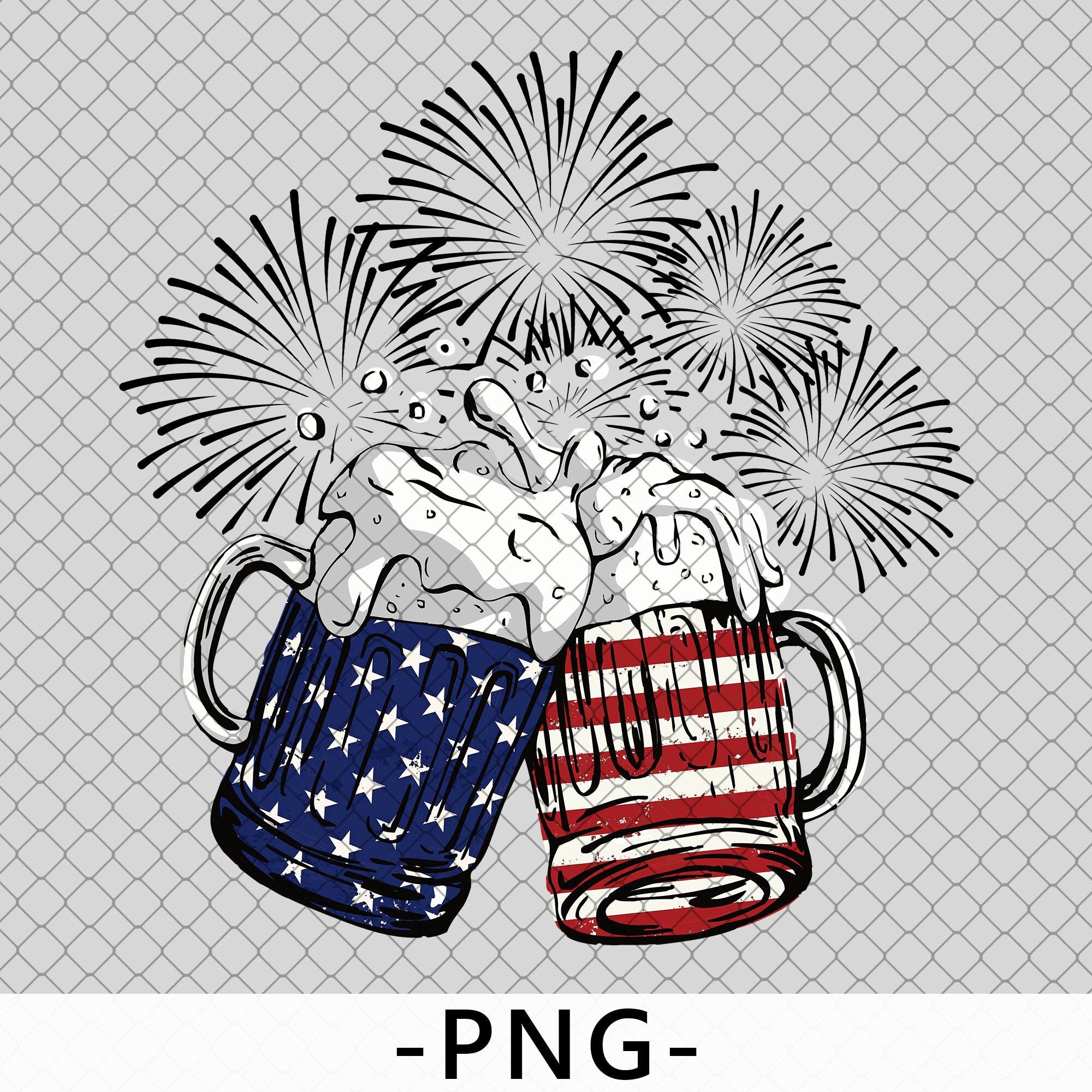 American Flag Beer Funny Drinking 4th of July Sublimation | Etsy