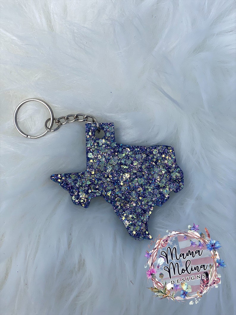 Glitter Texas Keychain