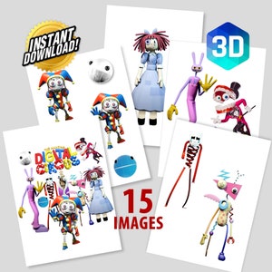 The Amazing Digital Circus 15 PNG Bundle - Instant Download, Circus Theme Decor, Roblox Inspired Art, Carnival Clipart, Nursery Prints
