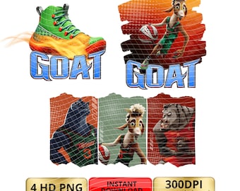 GOAT Movie PNG Clipart Bundle, Greatest of All Time Basketball Goat Sublimation, Transparent Background, Instant Download, Kids Birthday
