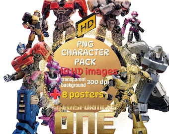 Transformers One PNG Character Pack | 10 HD Transparent Images  | 8 Posters/Wallpapers | 3000px Tall