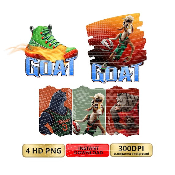GOAT Movie PNG Clipart Bundle, Greatest of All Time Basketball Goat Sublimation, Transparent Background, Instant Download, Kids Birthday