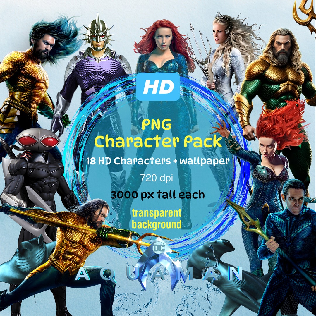 Aquaman HD PNG Character Pack | 18 Characters | up to 3000 Tall