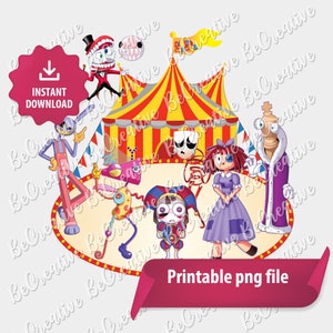 Digital Circus Pomni Jax Caine Ragatha png, Digital Circus png voor sublimatie, afdrukken van digitale download, TADC, The Amazing Digital Circus