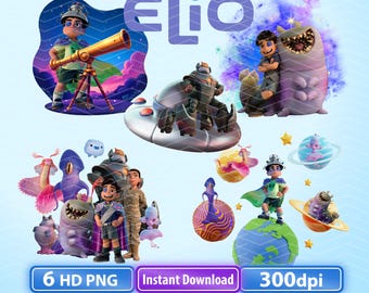 Elio Birthday Party Clipart: 6 PNG Images (Digital Download