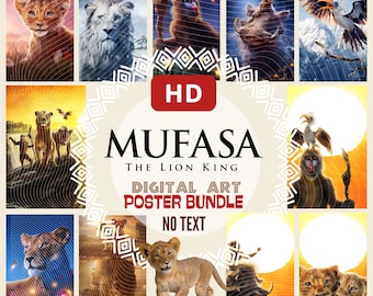 Mufasa Lion King Poster Bundle: HD Printable Wall Art (Digital Download)