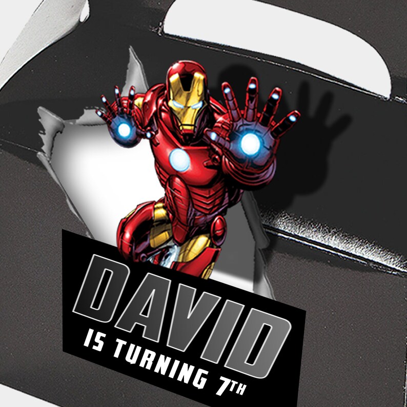 Iron Man Favor Boxes / Iron Man Party Supplies / Iron Man Box Etsy