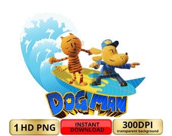Dog Man & Petey PNG: Transparent Background Clipart for Crafts