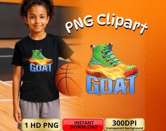 GOAT Movie Sneaker PNG, Basketball Shoe Clipart for Sublimation, Flaming Sneaker Design, Greatest of All Time DTF Print, Hd Digital Download