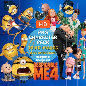 Despicable Me 4 PNG Character Pack | 30 HD images | Up to 3000px tall each  | Transparent Background