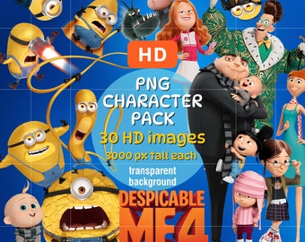 Despicable Me 4 PNG Character Clipart: 30 HD Images (Digital Download)
