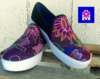 Sneakers mexican hand embroidered/tennis/ shoes embroidered/handmade/boho