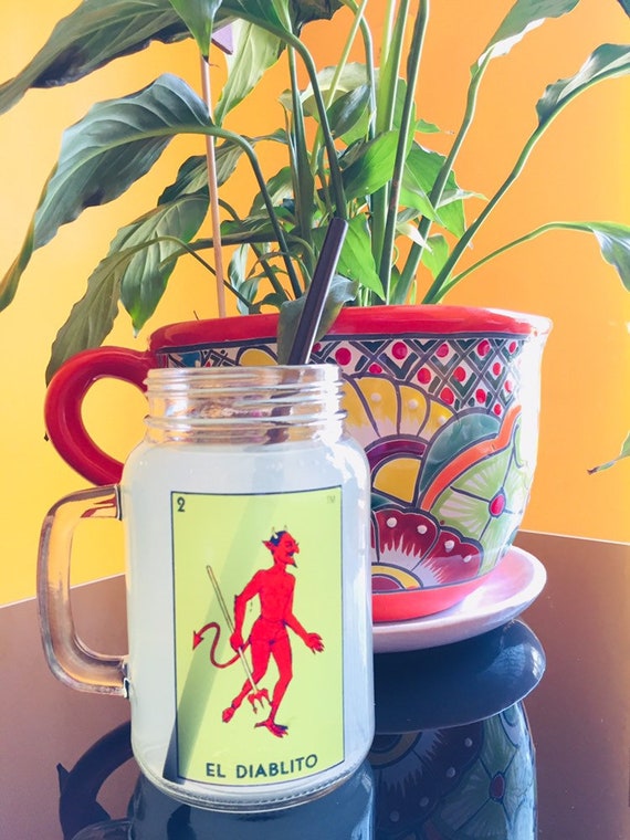 El Diablito Mason Jar/mason Jar Mug/coffee Mason Jar/coffee Cups/coffee Mugs /mugs /glass Coffe Mug/coffee Mason Jar 