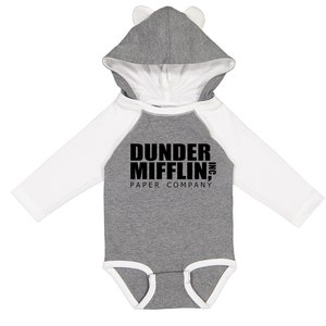 The Office &quot;Dunder Mifflin&quot; Long Sleeve Baby With Ears Baby Clothes