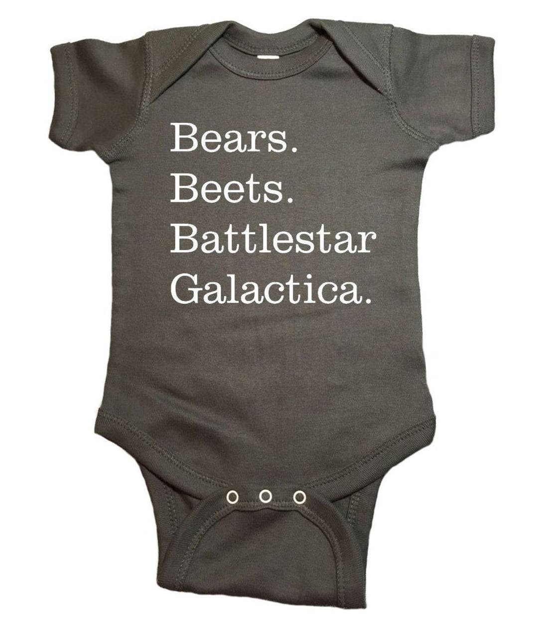 The Office Baby Onesie bears. Beats. Battlestar Etsy