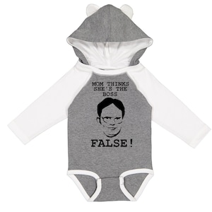 The Office &quot;Dwight False&quot; Long Sleeve Baby With Ears Baby Clothes