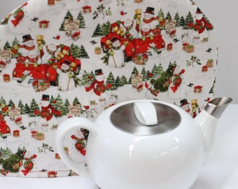 Snowman Christmas tea pot cozy, Snowman tea pot cozy, Winter tea pot cozy, Christmas tea pot warmer, tea warmer
