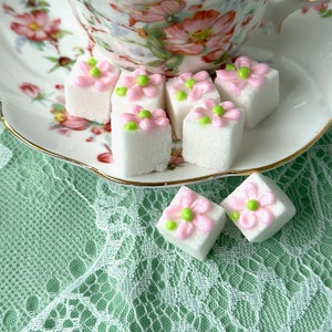 Cubes/ Decorated pink Flower Sugar Cubes /Tea Parties/Sugar Cubes/Sugar/Flower Sugar Cubes/Tea