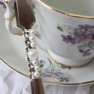 White Pearl decorated Sugar tongs/Sugar tongs/Tongs/Tea Parties