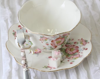 Decorated Pink and White beaded Sugar Tongs/Sugar tongs/Tongs/Fancy Sugar Tongs