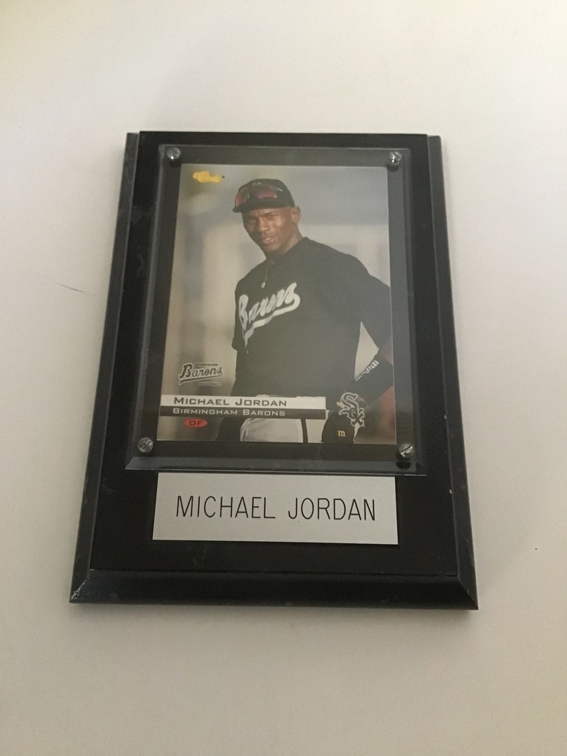 Michael Jordan Baseball Card Plaque - Etsy