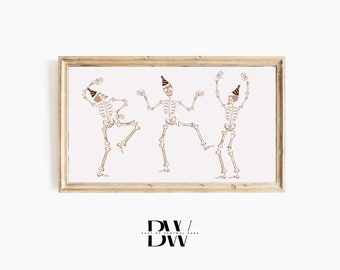 Frame TV Art | Halloween Art | Cute Skeletons | Halloween Birthday |  TV Art | Digital Download | Art for Frame TV