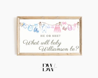 Frame TV Art | Custom Baby Shower Art | Who Will Baby Be? | Frame TV Baby Shower | Digital Download | Art for Frame TV