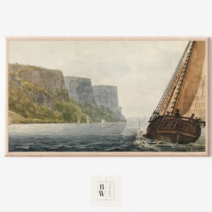 Frame TV Art | Vintage Painting | Albany Sailing Ship |  TV Art | Digital Download | Art for Frame TV
