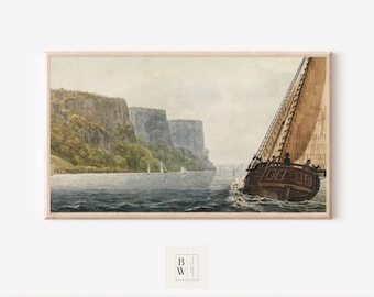 Frame TV Art | Vintage Painting | Albany Sailing Ship |  TV Art | Digital Download | Art for Frame TV