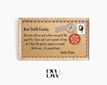 Frame TV Art | Christmas Frame TV Art | Personalized Letter From Santa | Tv Wallpaper | Frame TV Artwork