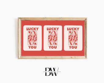 Frame TV Art | Valentine's Day Frame TV Art | Lucky You | Frame TV Artwork | Frame Tv Frames | Modern Valentine | Tv Wallpaper
