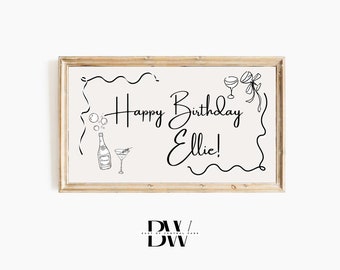 Frame TV Art | Custom Happy Birthday | Frame TV Happy Birthday Art | Digital Download | Art for Frame TV