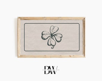 Frame TV Art | St. Patrick's Day Frame TV Art | Vintage Clover | Frame TV Artwork | St Pattys Day Frame | Tv Wallpaper