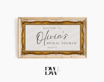 Frame TV Art | Custom Bridal Shower Frame TV Art | Bridal Shower, Antique Mirror | Digital Download | Frame TV Artwork