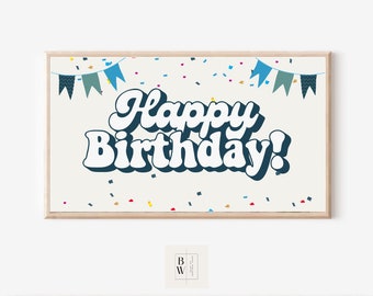 Frame TV Art | Retro Happy Birthday | Frame TV Happy Birthday Art | Digital Download | Art for Frame TV