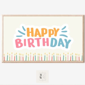 Frame TV Art | Pastel Happy Birthday | Frame TV Happy Birthday Art | Digital Download | Art for Frame TV