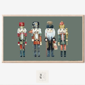 Frame TV Art | Christmas Art | Olive Green Nutcrackers |  TV Art | Digital Download | Art for Frame TV