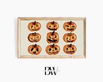 Frame TV Art | Frame TV Artwork | Halloween Frame TV Art | Fall Frame Tv Art, Fall Artwork | Jack O'Lantern Pals | Digital Download