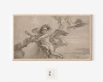 Frame TV Art | Valentine's Day Frame TV Art | Vintage Cupid | Digital Download | Art for Frame TV