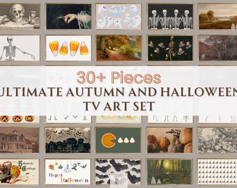 30+ Autumn & Halloween Frame TV Art MEGA Bundle Fall Frame TV Art | Fall and Spooky Halloween Digital Art for Frame Tv | Tv Wallpaper
