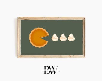 Frame TV Art | Thanksgiving Frame TV Art | Pie PacMan | Digital Download | Art for Frame TV