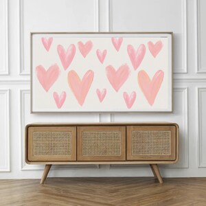 Frame TV Art Valentine's Day Frame TV Art Pale Hearts Digital Download Art for Frame TV image 2