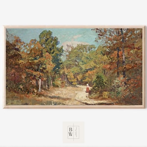 Frame TV Art / Otoño, Otoño / Vintage Autumn Forrest Walk / TV Art / Descarga digital / Arte para Frame TV