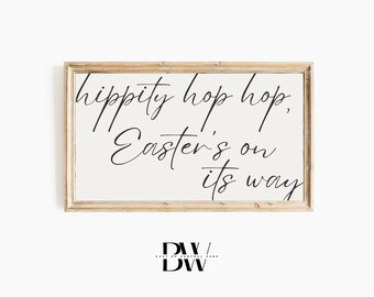 Frame TV Art | Easter Frame TV Art | Minimal Easter Frame Tv | Hippity Hop Hop | Happy Easter | Frame TV Artwork | Tv Wallpaper