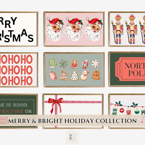 Frame TV | Merry & Bright Holiday Collection | 9 Images | Christmas Frame TV Art | Frame TV Artwork | Tv Wallpaper