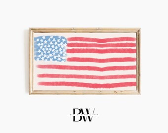Frame TV Artwork | Abstract American Flag | 4th of July | Modern Traditional | Independence | Rustic | Memorial Day | Labor Day